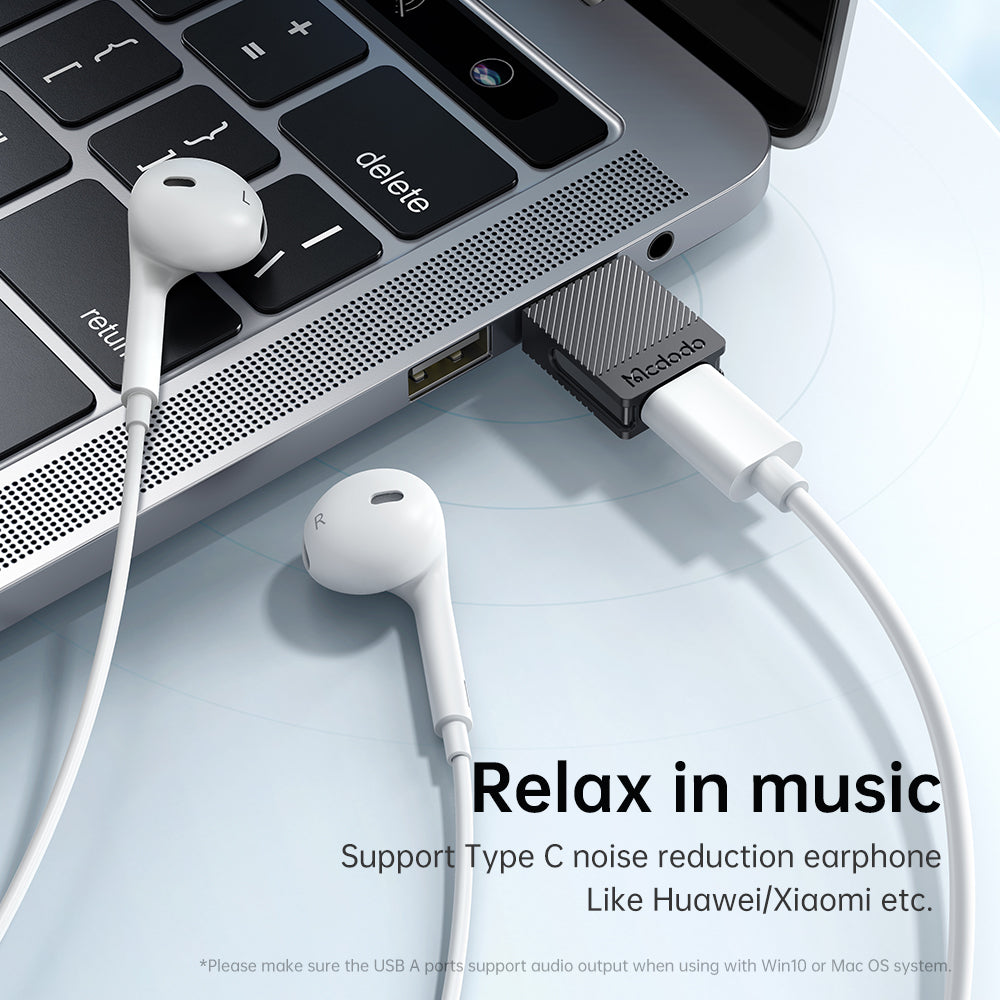 Adapter do danych i ładowania USB-C - USB-A McDodo OT-6970, Czarny