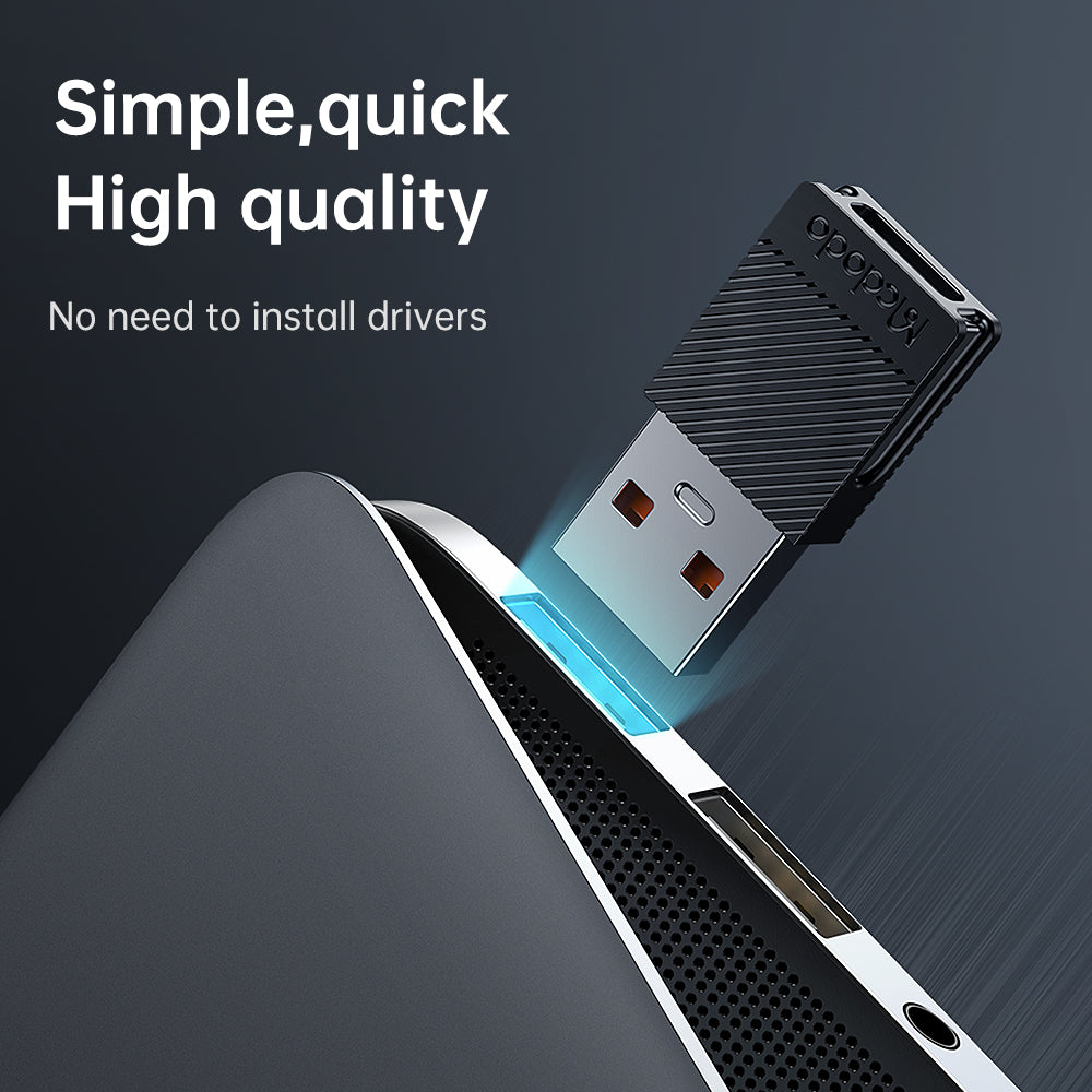 Adapter do danych i ładowania USB-C - USB-A McDodo OT-6970, Czarny