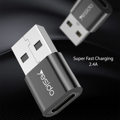 Adapter Danych i Ładowania USB-C - USB-A Yesido GS09, Czarny