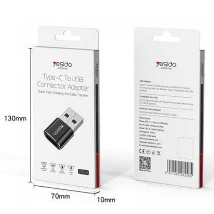 Adapter Danych i Ładowania USB-C - USB-A Yesido GS09, Czarny