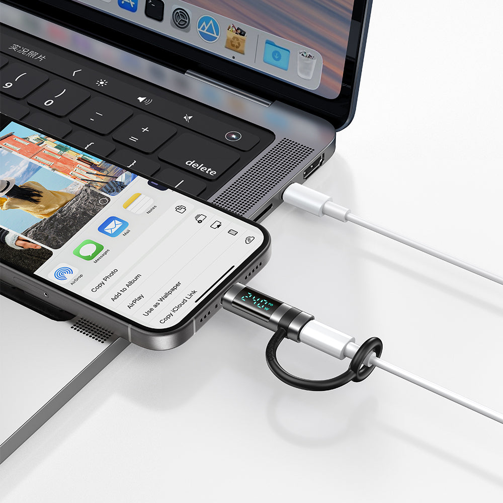 Adapter Danych i Ładowania USB-C - USB-C McDodo OT-2620 Pigeon Display, Czarny