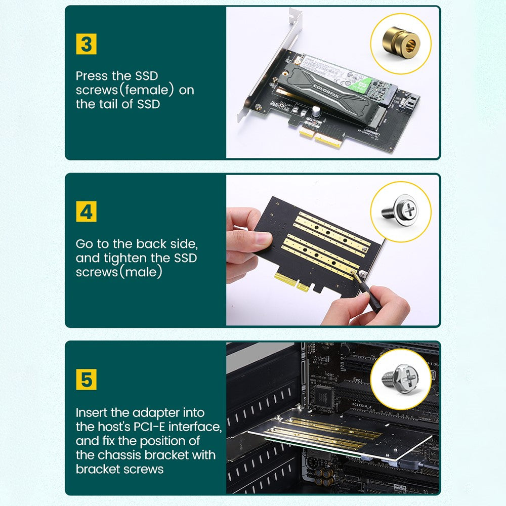 Adapter Interfejsu SSD UGREEN CM302 (70504), NVMe M.2 / SATA - PCIe 3.0 X4