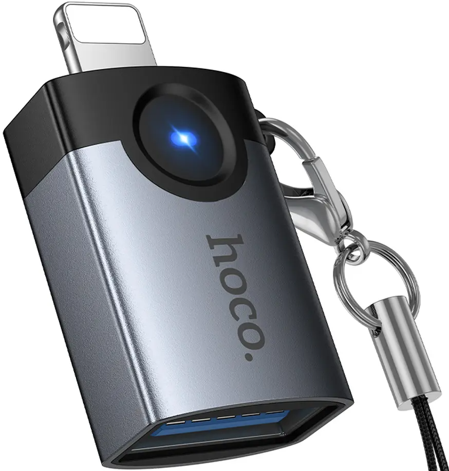Adapter OTG Lightning - USB-A HOCO UA46, Szary