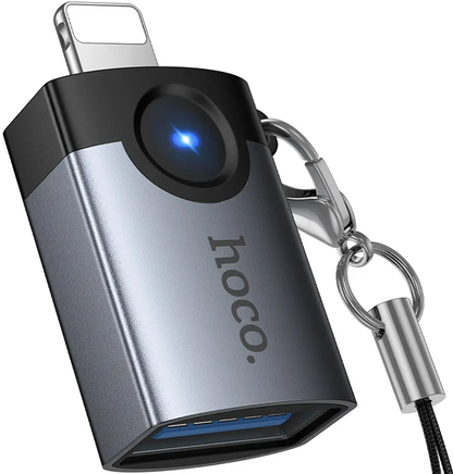 Adapter OTG Lightning - USB-A HOCO UA46, Szary