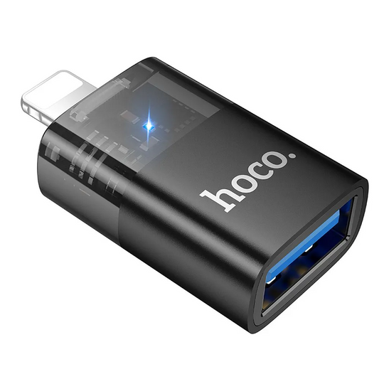Adapter OTG Lightning - USB-A HOCO UA36, Czarny