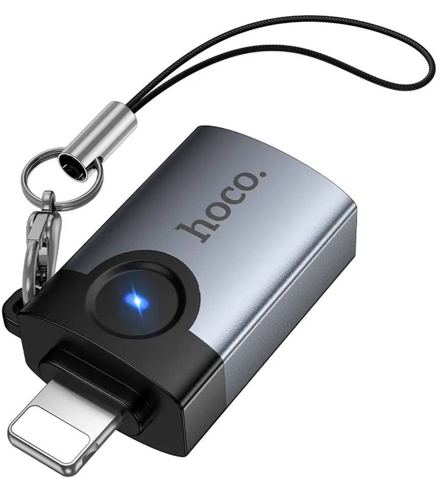 Adapter OTG Lightning - USB-A HOCO UA46, Szary