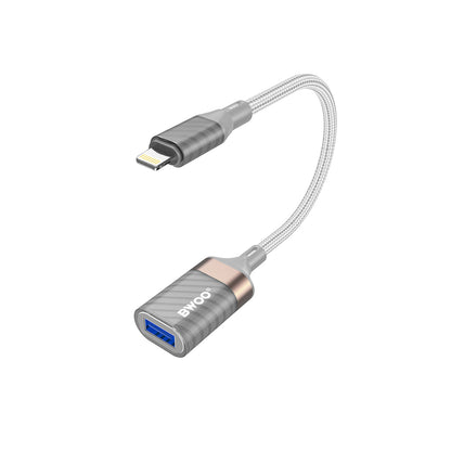 Adapter OTG Lightning - USB-A BWOO BZ70, Szary