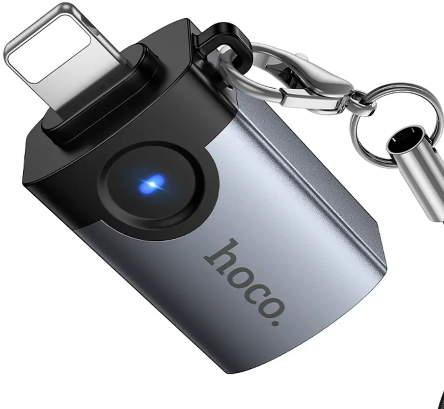 Adapter OTG Lightning - USB-A HOCO UA46, Szary