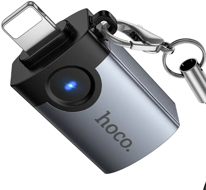 Adapter OTG Lightning - USB-A HOCO UA46, Szary