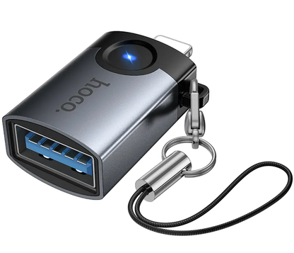 Adapter OTG Lightning - USB-A HOCO UA46, Szary