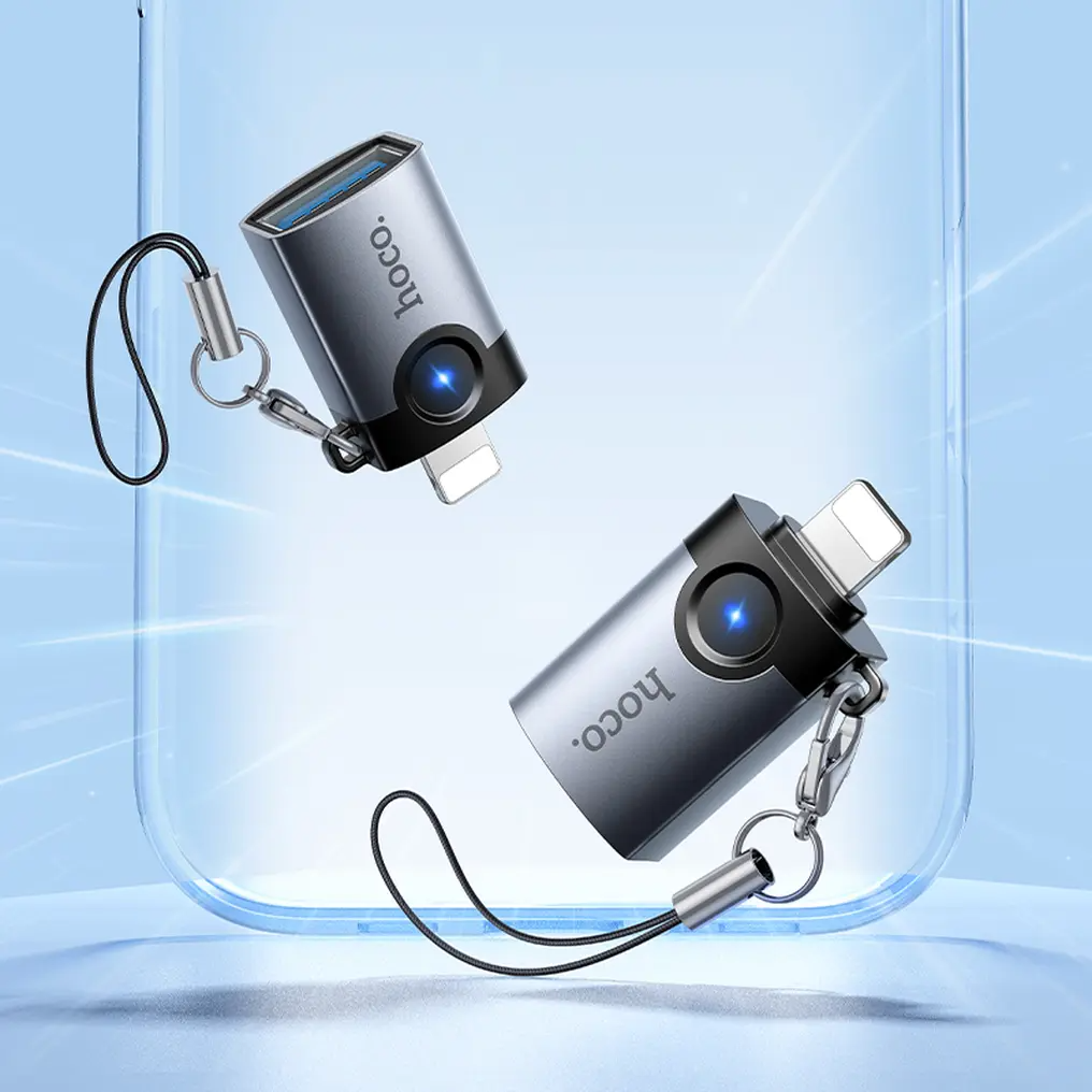 Adapter OTG Lightning - USB-A HOCO UA46, Szary