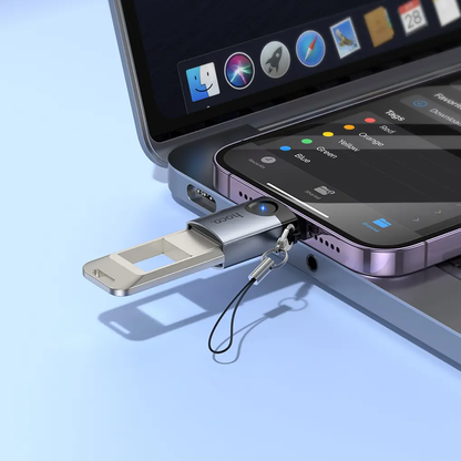 Adapter OTG Lightning - USB-A HOCO UA46, Szary