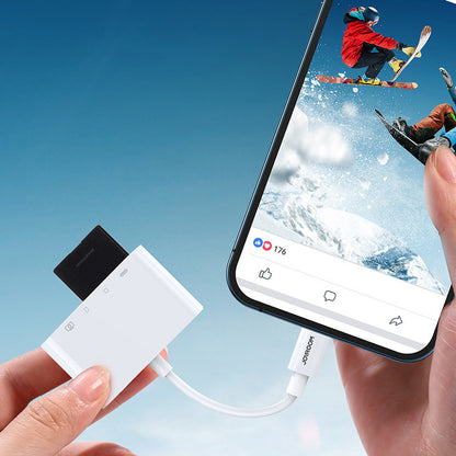 Joyroom OTG Lightning - USB-A / microSD Joyroom, biały S-H142