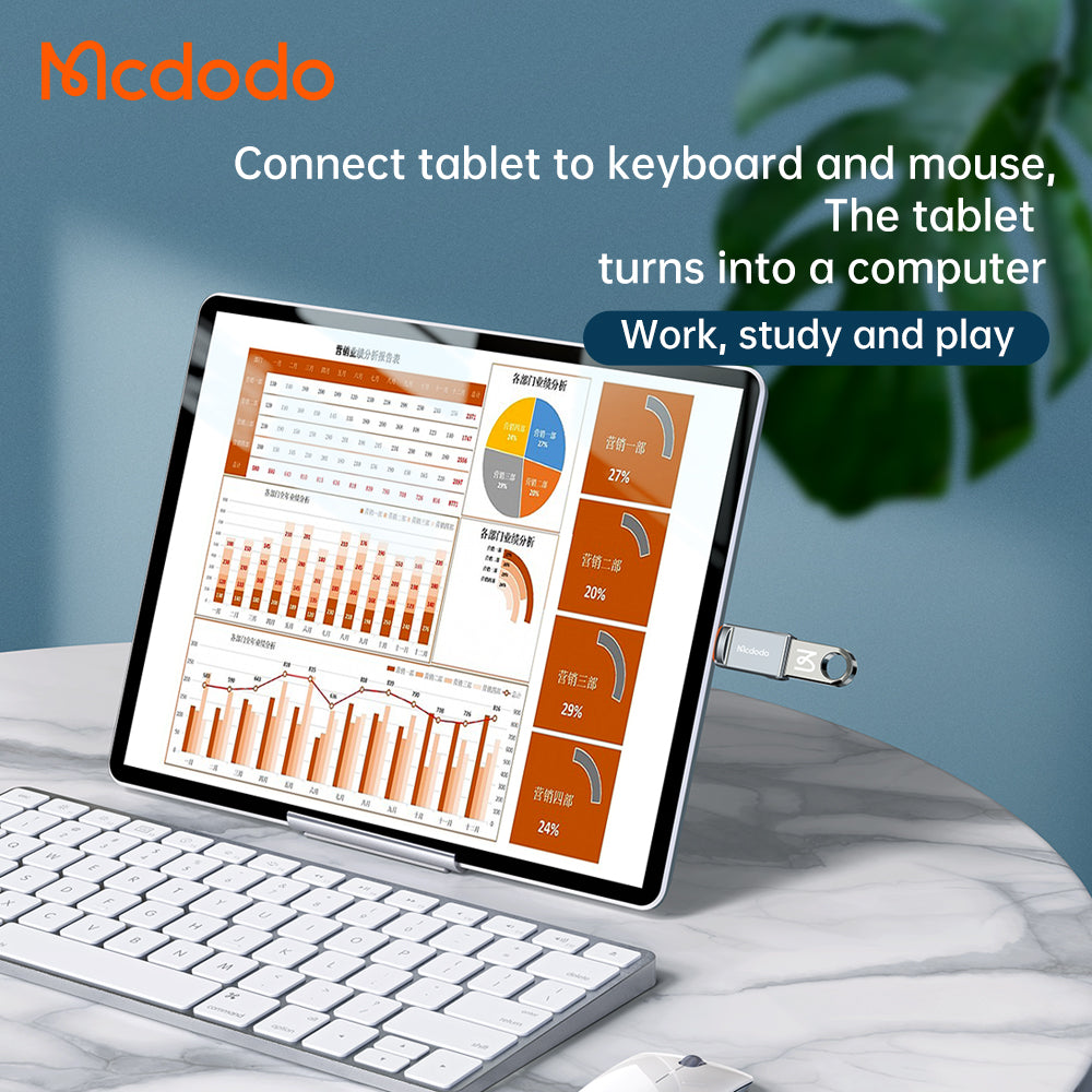 Adapter OTG Lightning - USB-A McDodo OT-8600, Szary