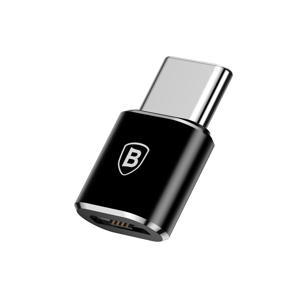 Adapter Baseus microUSB - USB-C do ładowania i transmisji danych, czarny CAMOTG-01