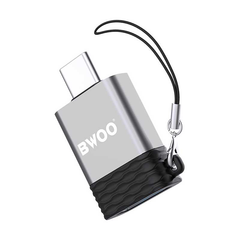 Adapter OTG USB-A - USB-C BWOO BZ-35, Szary