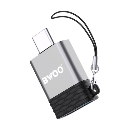 Adapter OTG USB-A - USB-C BWOO BZ-35, Szary