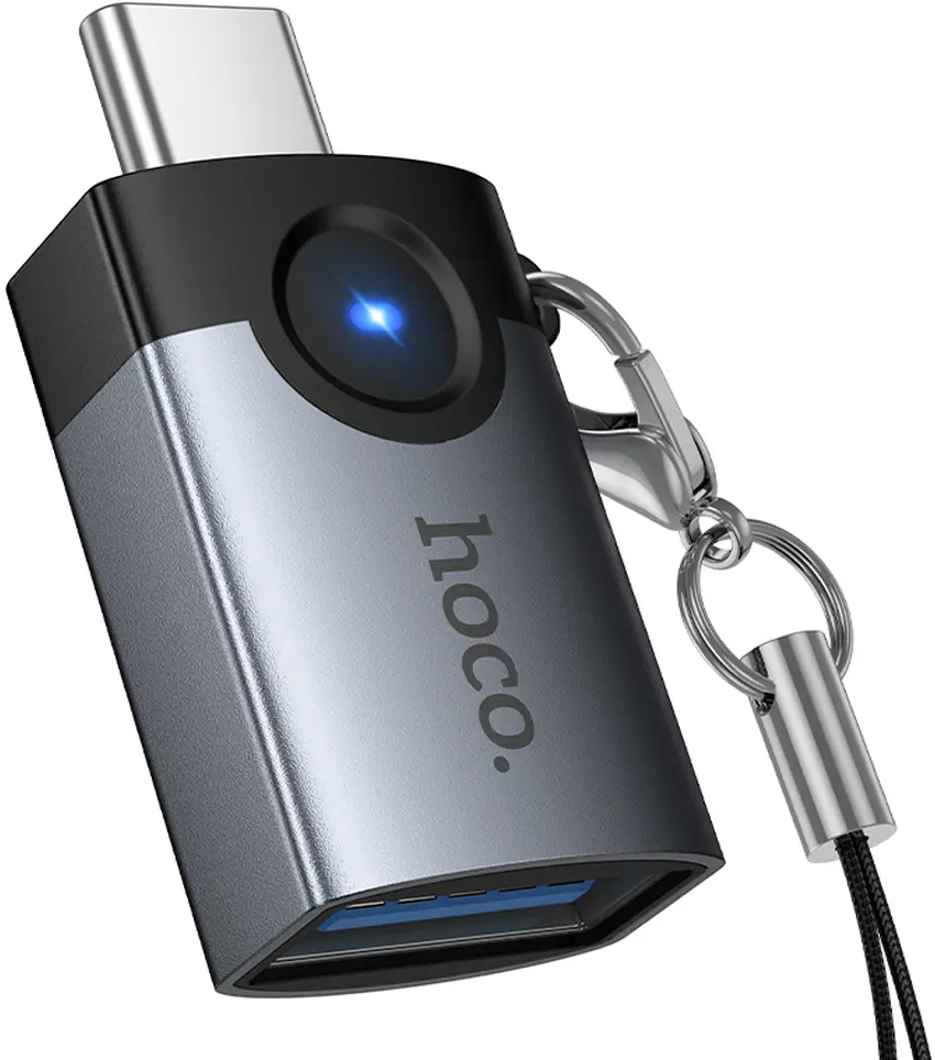 Adapter OTG USB-C - USB-A HOCO UA46C, Szary
