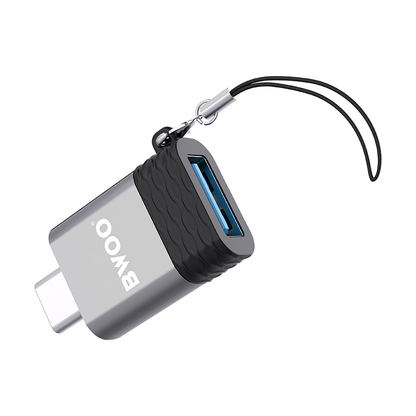 Adapter OTG USB-A - USB-C BWOO BZ-35, Szary