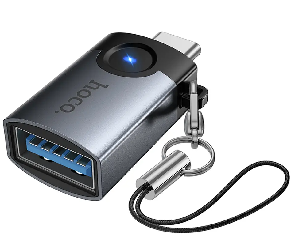 Adapter OTG USB-C - USB-A HOCO UA46C, Szary