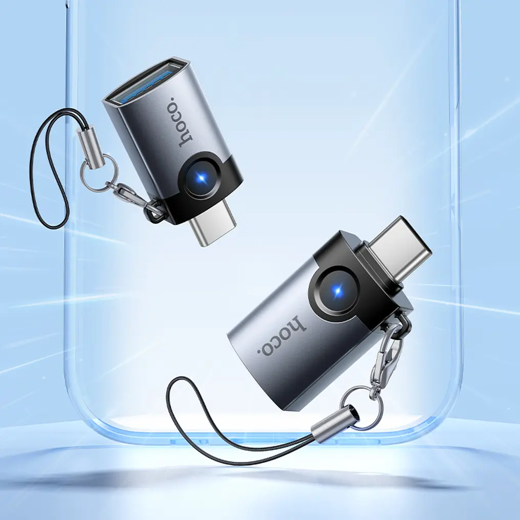 Adapter OTG USB-C - USB-A HOCO UA46C, Szary