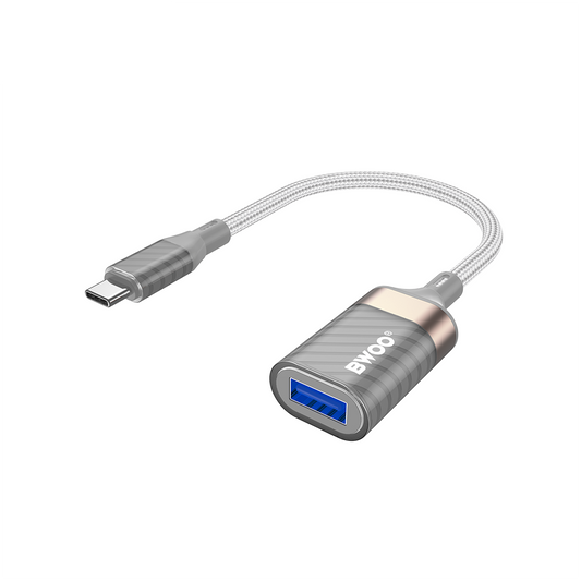 Adapter OTG USB-C - USB-A BWOO BZ69, Szary