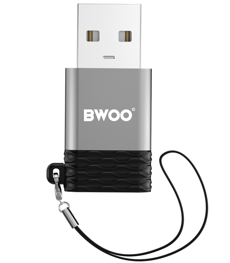Adapter danych i ładowania USB-C - USB-A BWOO BZ-38, Szary