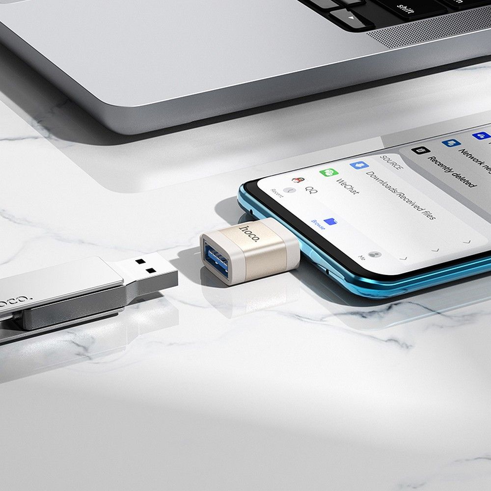 Adapter OTG USB-C - USB-A HOCO UA31C, Szary