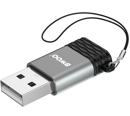 Adapter danych i ładowania USB-C - USB-A BWOO BZ-38, Szary