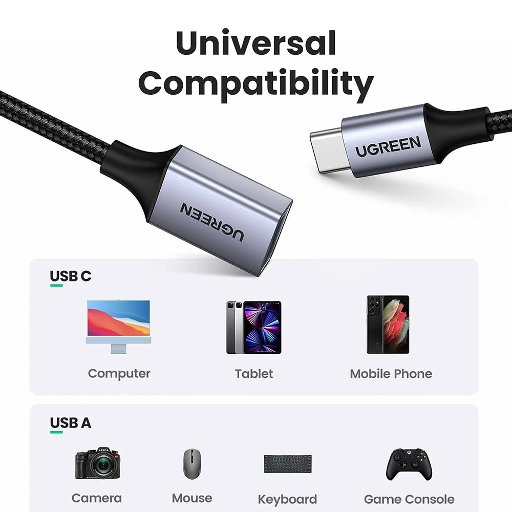 OTG USB-C - USB-A Adapter UGREEN US378 (70889), Gray