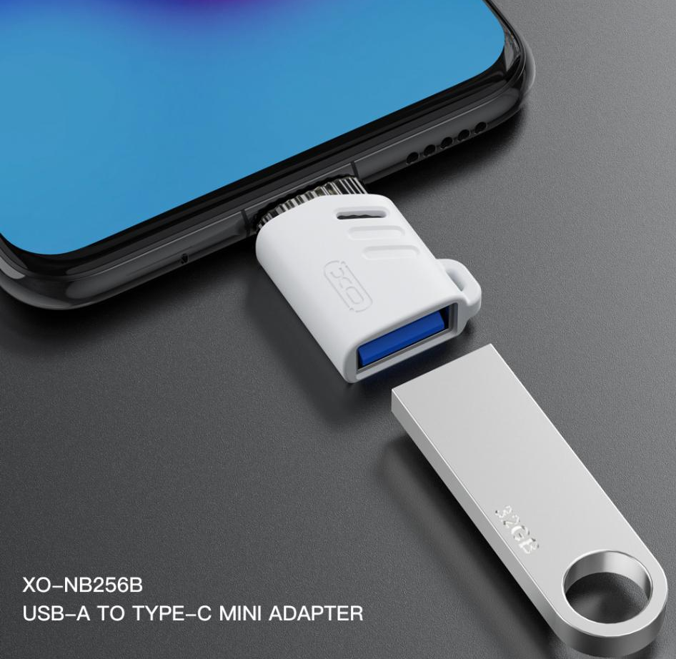 Adapter OTG USB-C - USB-A XO Design NB256B, Biały