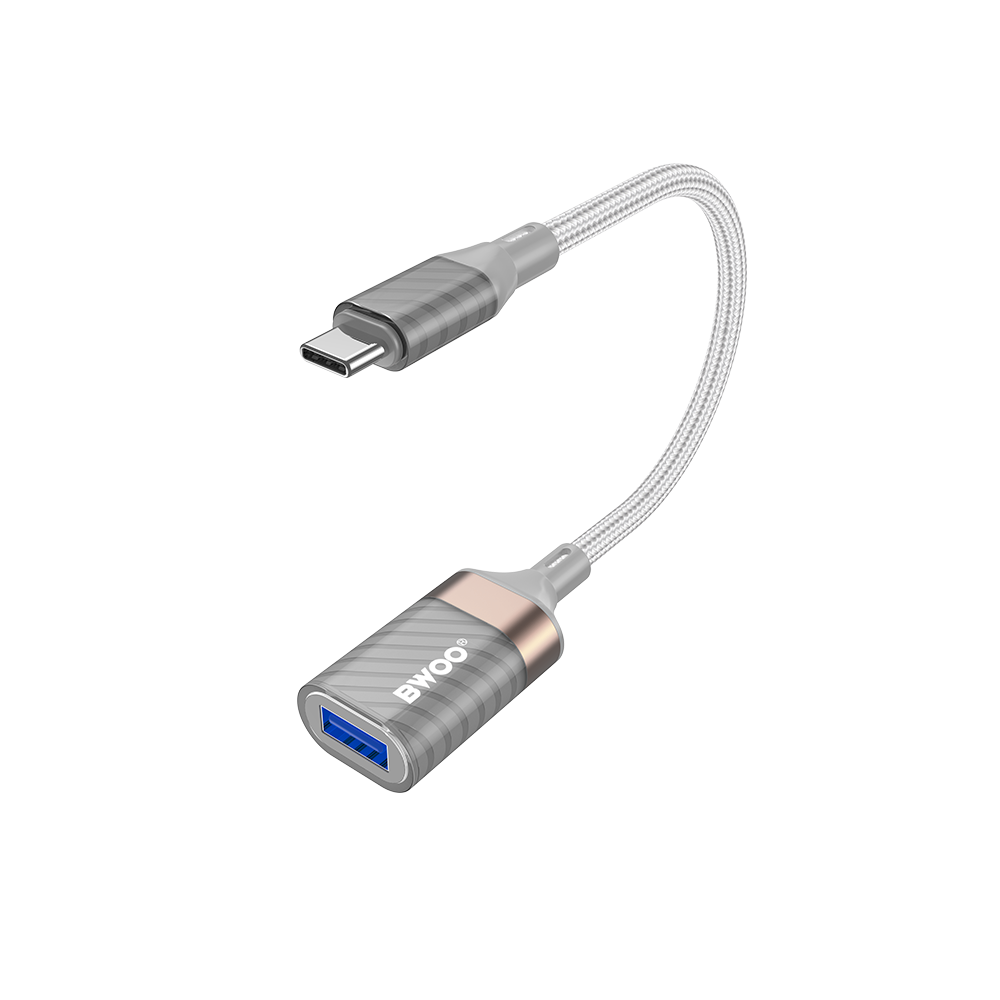 Adapter OTG USB-C - USB-A BWOO BZ69, Szary