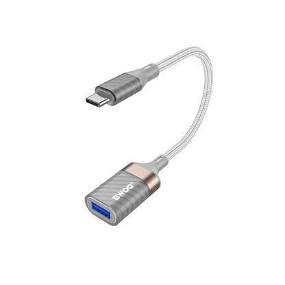 Adapter OTG USB-C - USB-A BWOO BZ69, Szary