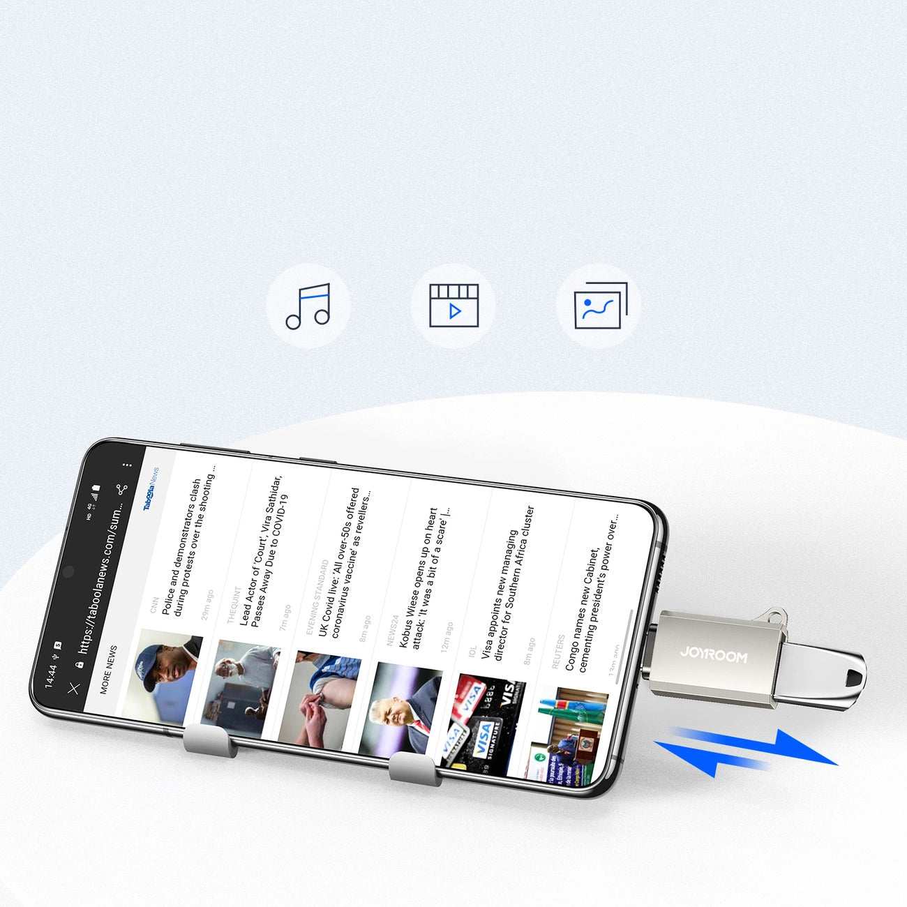 Adapter OTG USB-C - USB-A Joyroom S-H151, Srebrny