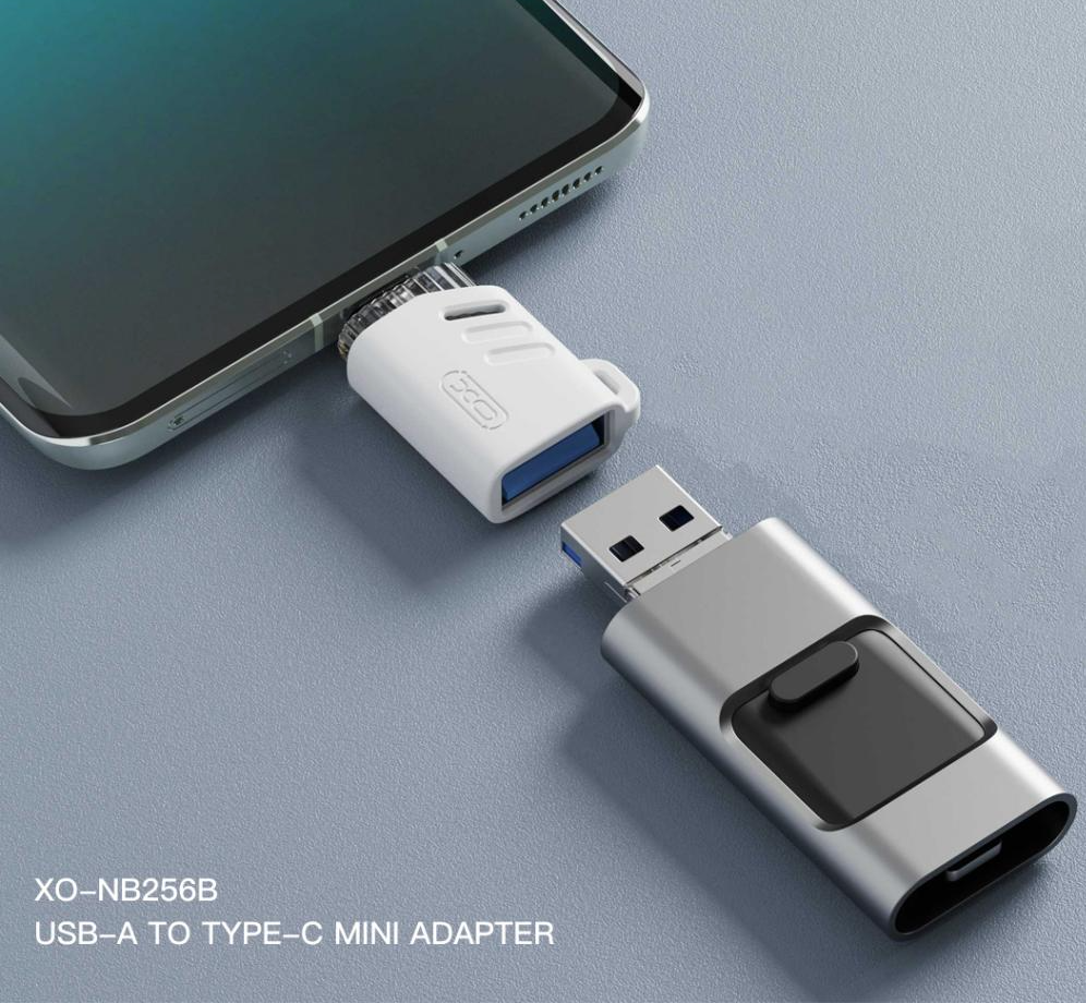 Adapter OTG USB-C - USB-A XO Design NB256B, Biały