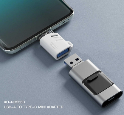 Adapter OTG USB-C - USB-A XO Design NB256B, Biały