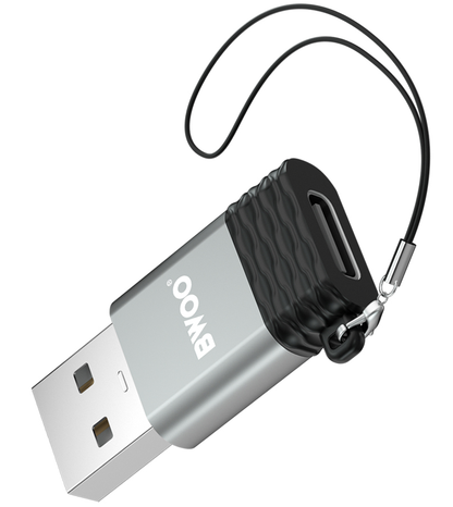Adapter danych i ładowania USB-C - USB-A BWOO BZ-38, Szary