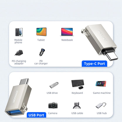 Adapter OTG USB-C - USB-A Joyroom S-H151, Srebrny