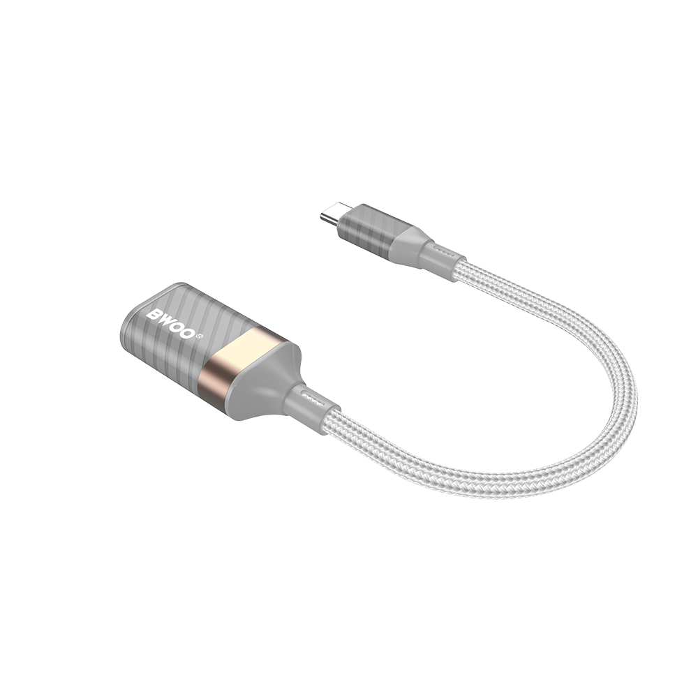 Adapter OTG USB-C - USB-A BWOO BZ69, Szary