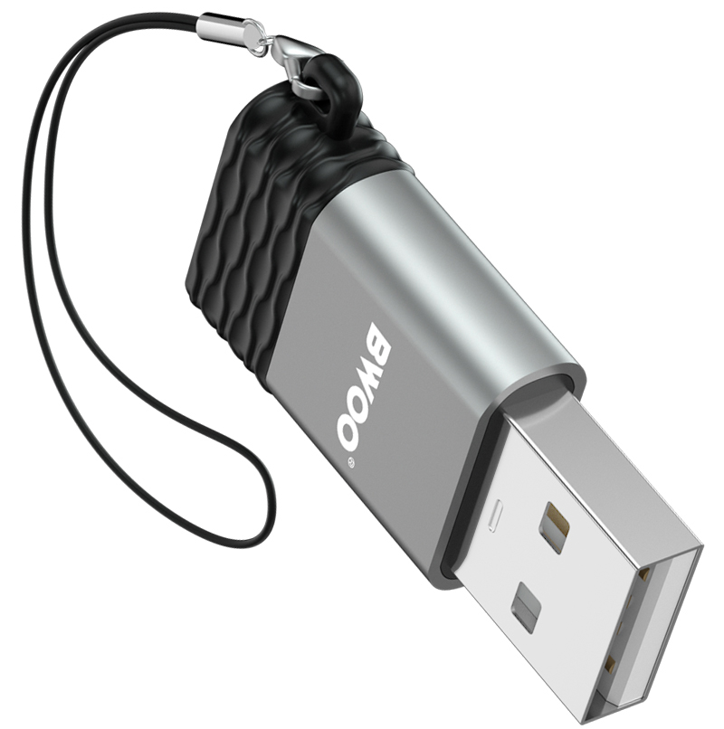 Adapter danych i ładowania USB-C - USB-A BWOO BZ-38, Szary
