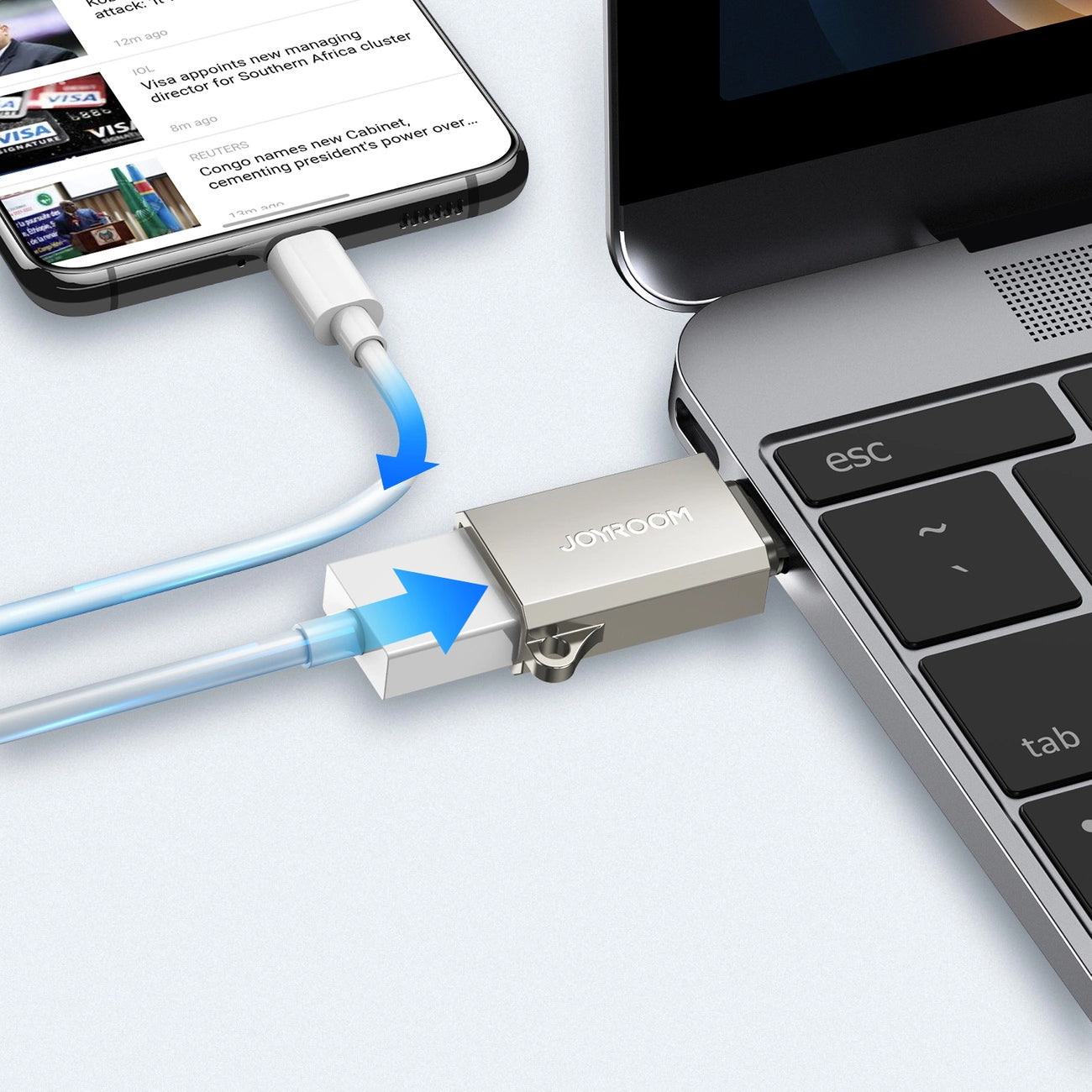 Adapter OTG USB-C - USB-A Joyroom S-H151, Srebrny