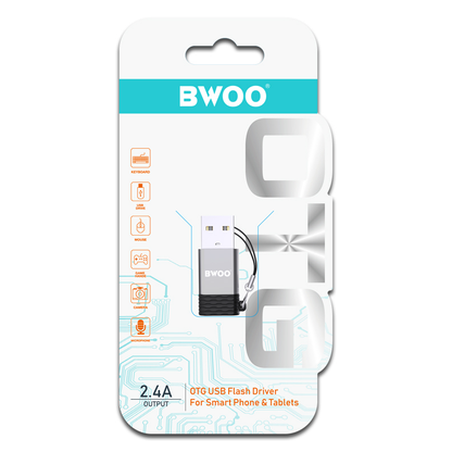 Adapter danych i ładowania USB-C - USB-A BWOO BZ-38, Szary