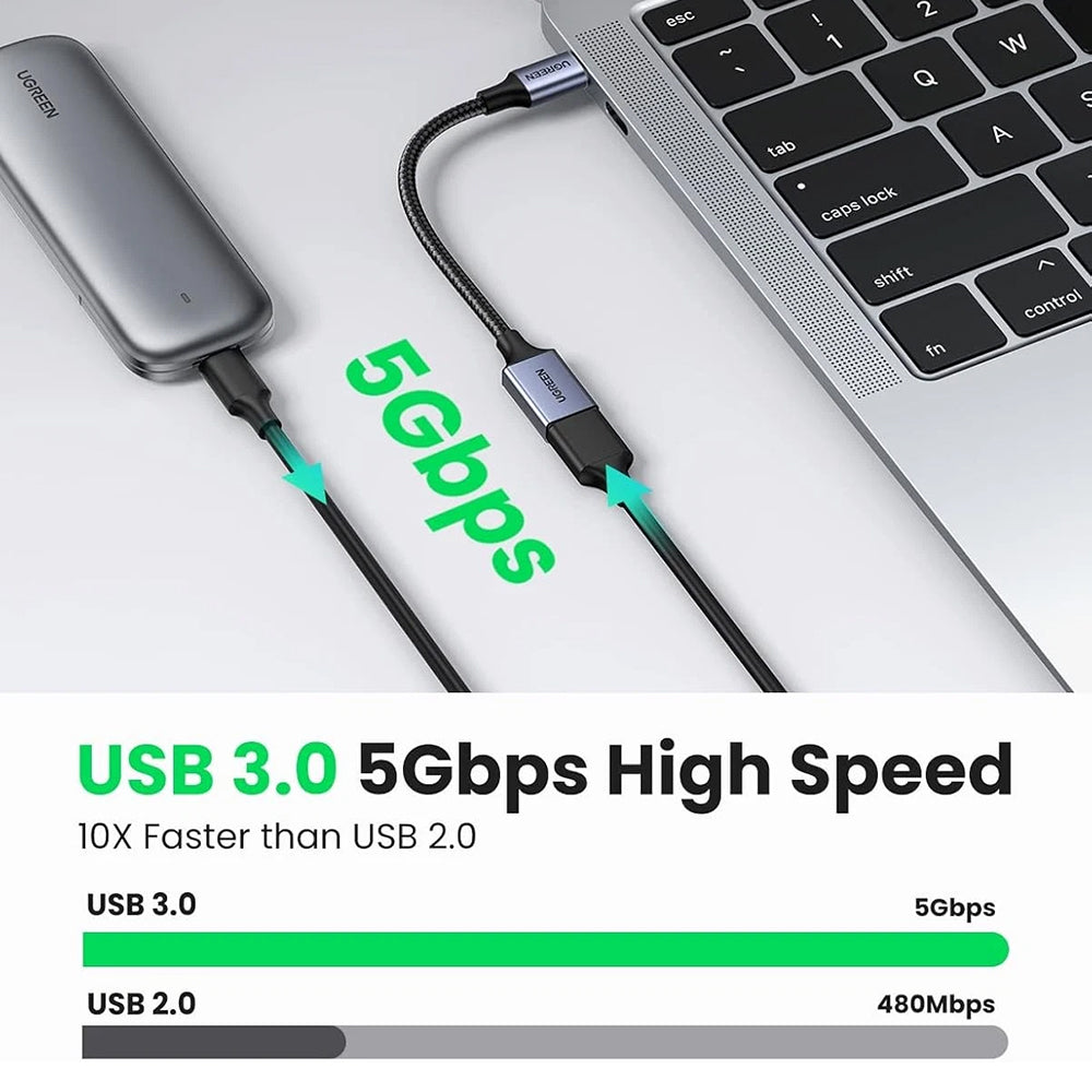 OTG USB-C - USB-A Adapter UGREEN US378 (70889), Gray