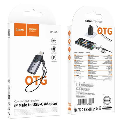 USB-C to Lightning Data and Charging Adapter HOCO UA46A, Gray