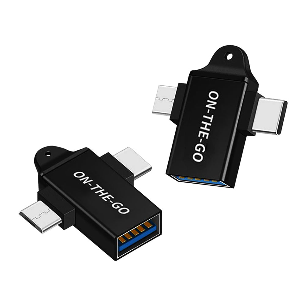 OTG Adapter microUSB / USB-C - USB-A Techsuit A15 AluCoreX, Black