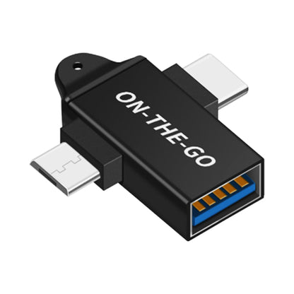 OTG Adapter microUSB / USB-C - USB-A Techsuit A15 AluCoreX, Black