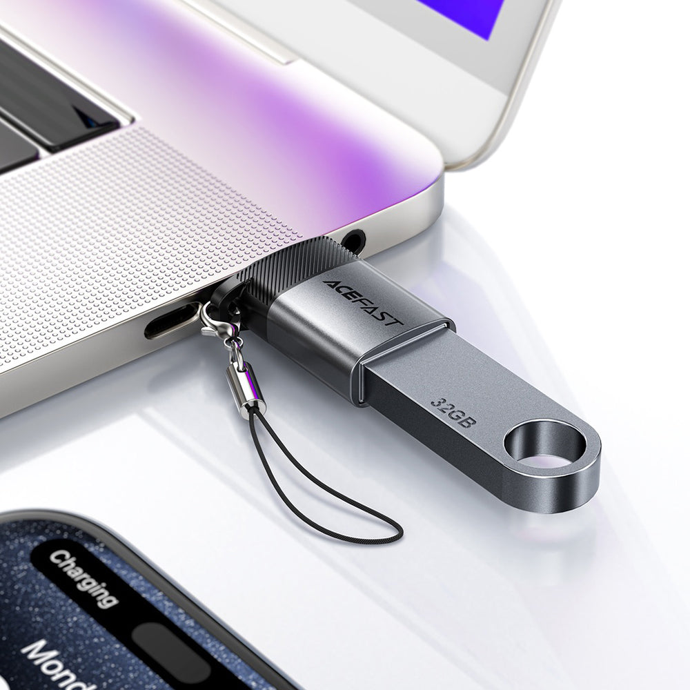 Adapter OTG USB-C - USB-A Acefast J7, Szary