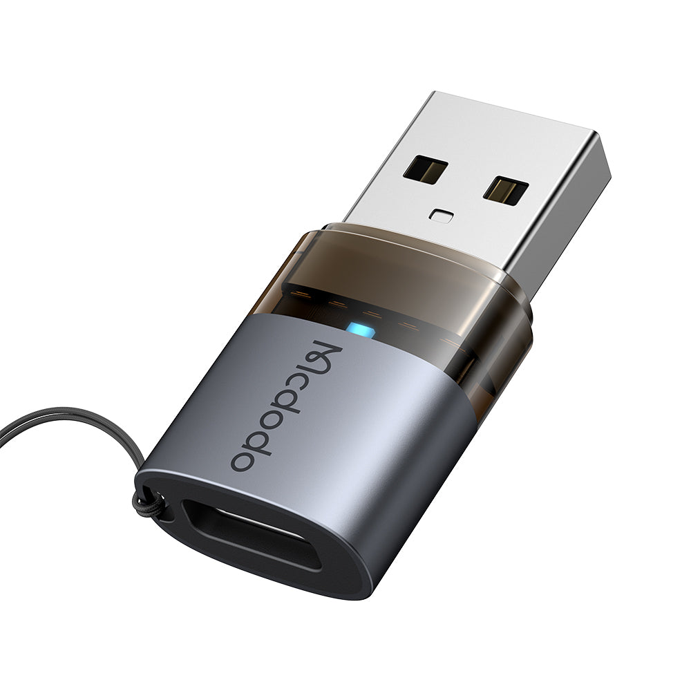Adapter do danych i ładowania USB-C - USB-A McDodo OT-7580, Czarny