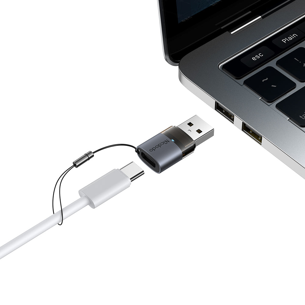 Adapter do danych i ładowania USB-C - USB-A McDodo OT-7580, Czarny