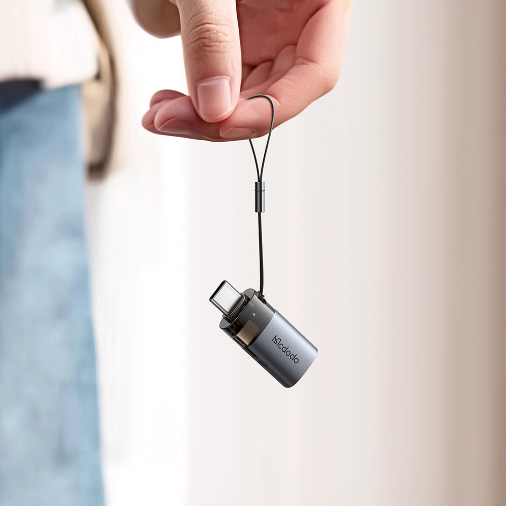 Czytnik kart USB-C McDodo OT-7600, USB-A (OTG) - microSD, Czarny